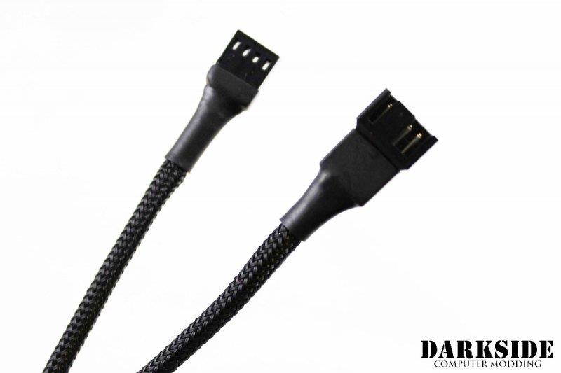 Darkside 4-Pin 50cm (19.5") M/F PWM Fan Sleeved Cable - Jet Black (DS-0520)