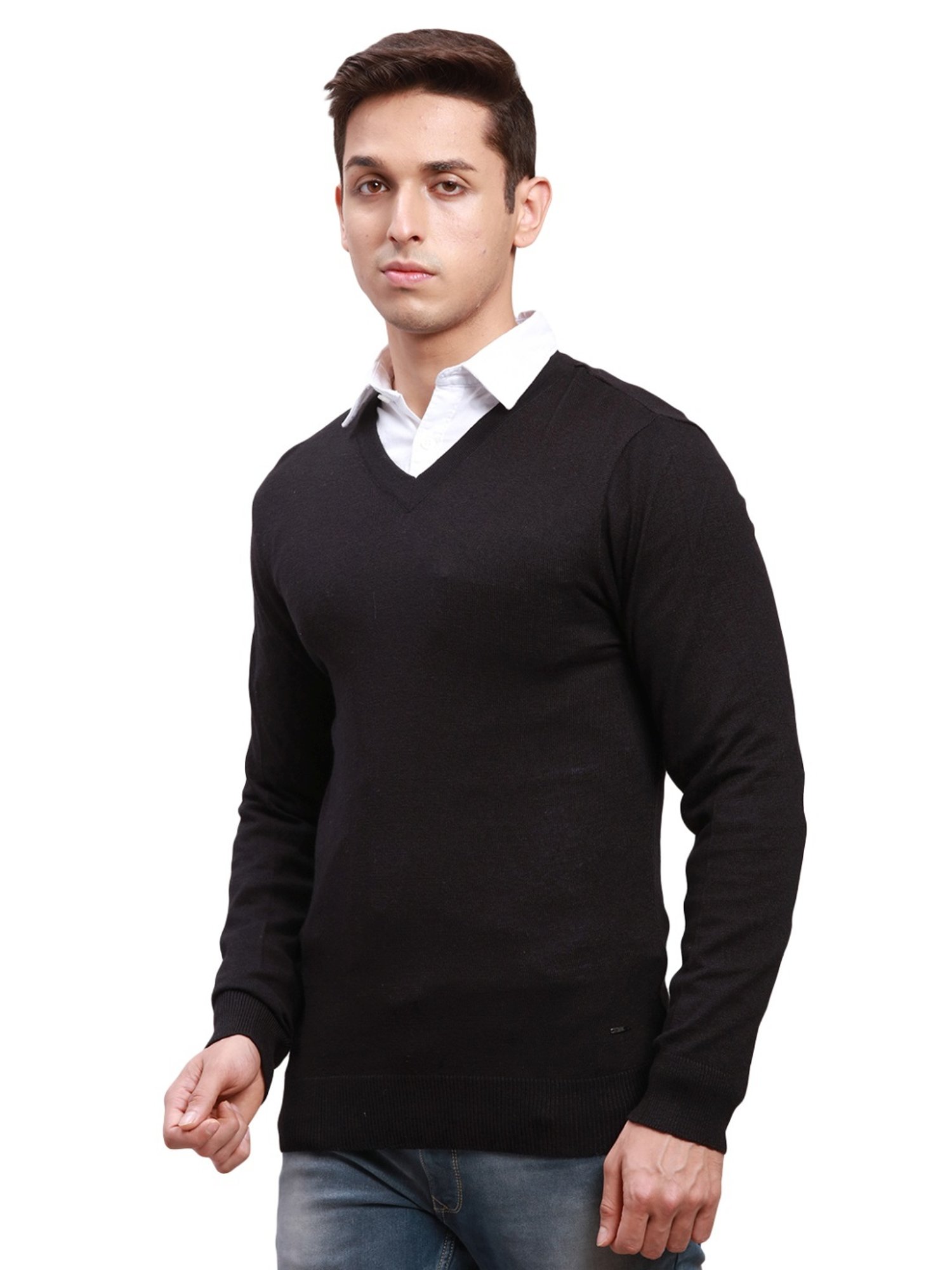 Parx Black Regular Fit Sweater