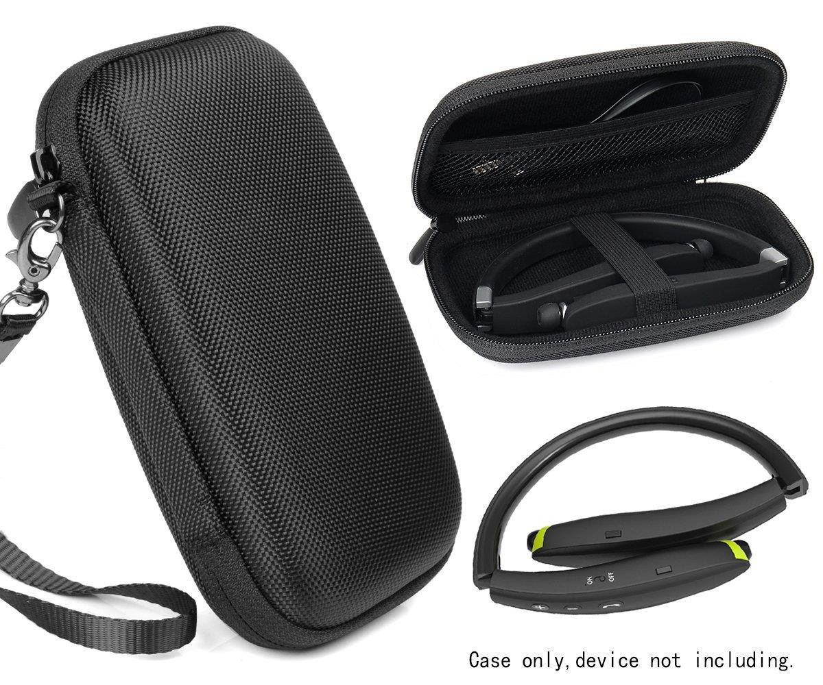 Travel Case for Wireless Foldable Sports Neckband Bluetooth Headphones Like NEXGADGET, EGRD, HOBEST, Moche, Fetta, dostyle, Senbowe, Levin,Dylan, pkman, Bestyoyo, ATC, VICTA, AVIVANT, souldio (Black)