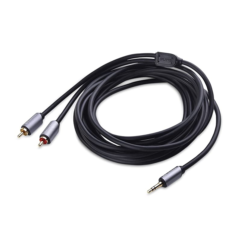 3.5mm to RCA (RCA to 3.5mm Adapter Cable, Aux to RCA Cable) in Black 15 Feet