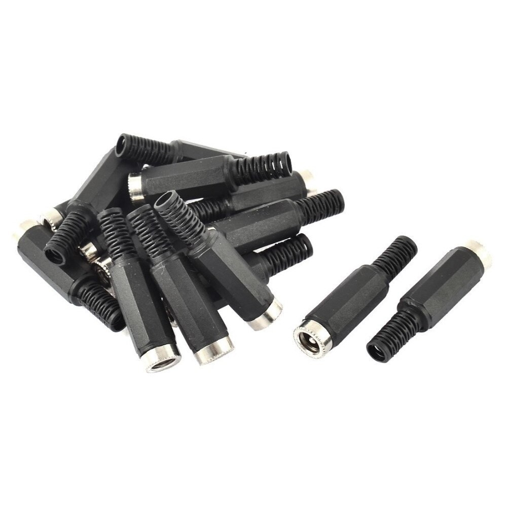 2Pcs Female DC Adapter Jack Repair AC 2.1mm Connector Port Laptop Coaxial 2.1x5.5mm DC Power Barrel Black Plastic Cover