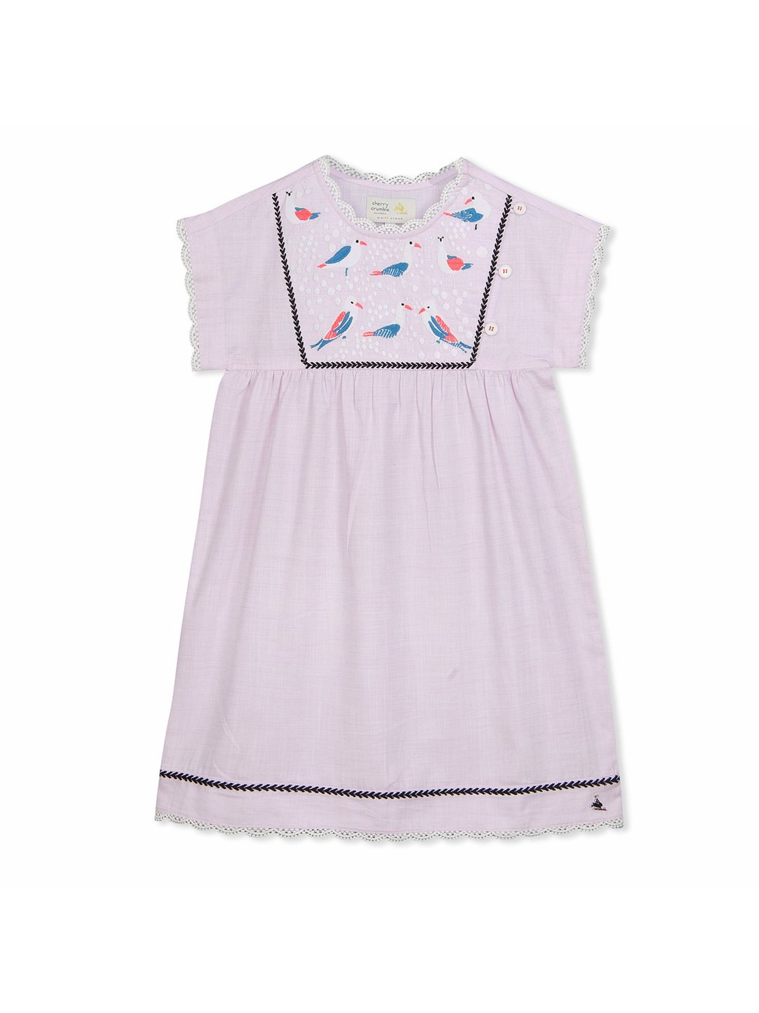 Cherry Crumble By Nitt Hyman Kids Pink Embroidered Dress
