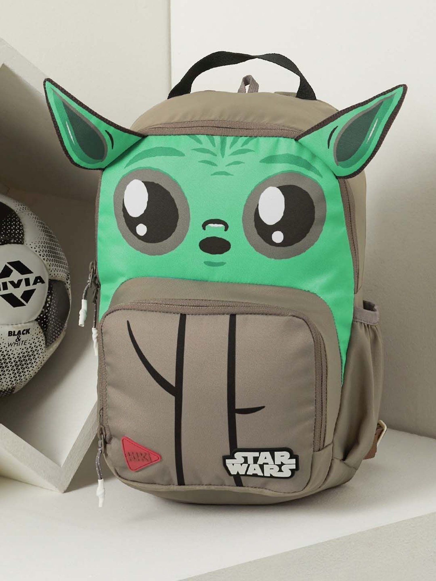 Wiki Back to School Champ 1 Beige & Green Polyester Printed Backpack - 11 Ltrs