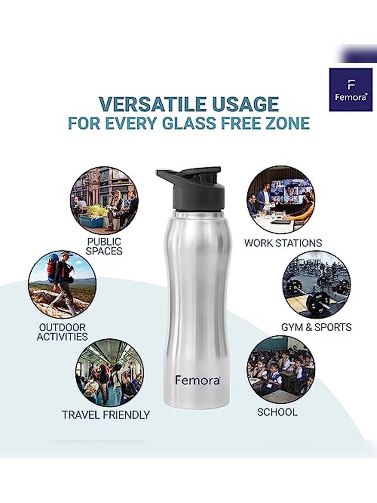 Milton Elfin Silver Stainless Steel Insulated Water Bottle (160 ml) - Set of 1