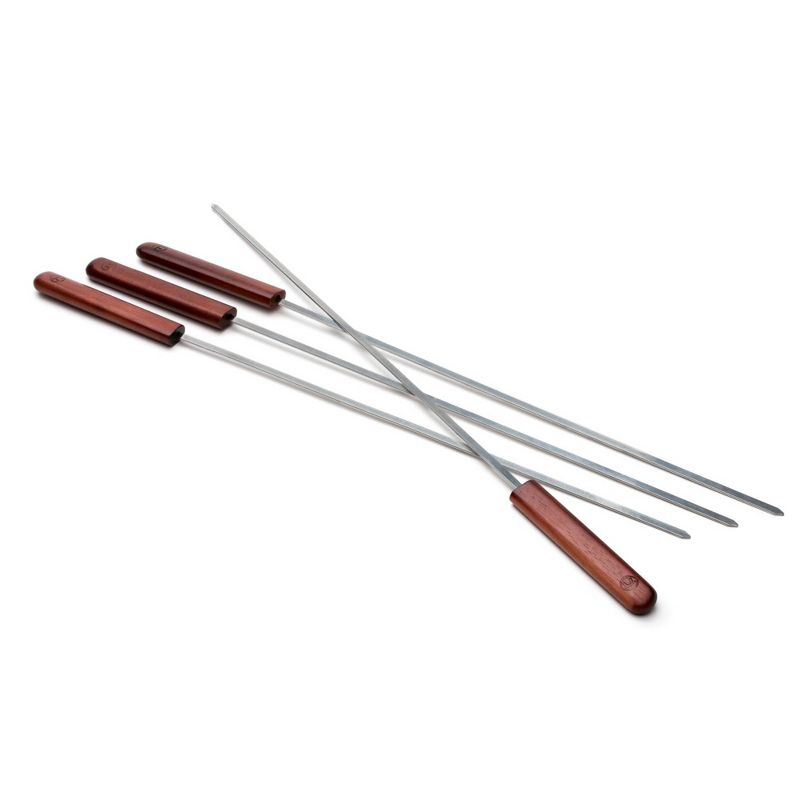 20"4pk Rosewood Stainless Steel Skewers - Outset