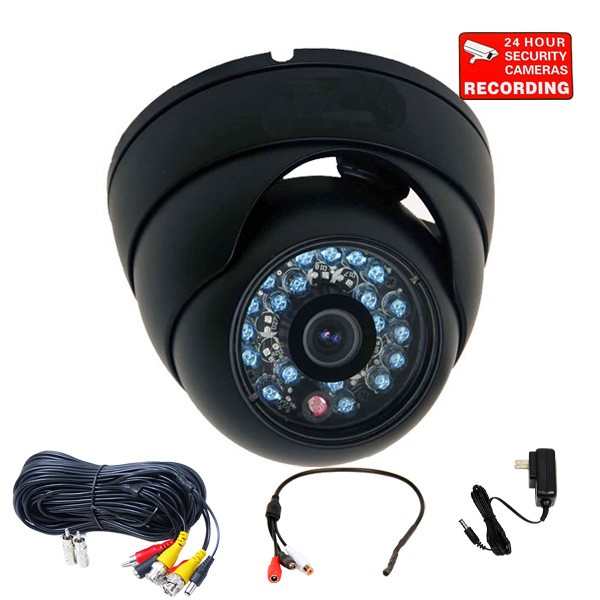 VideoSecu IR Day Night Security Camera 600 TV Lines 3.6mm Wide Angle Bulit-in 1/3 inch SONY CCD Outdoor Indoor Weatherproof Vandal Proof with Power Supply, Cable and Audio Microphone Surveillance AR6