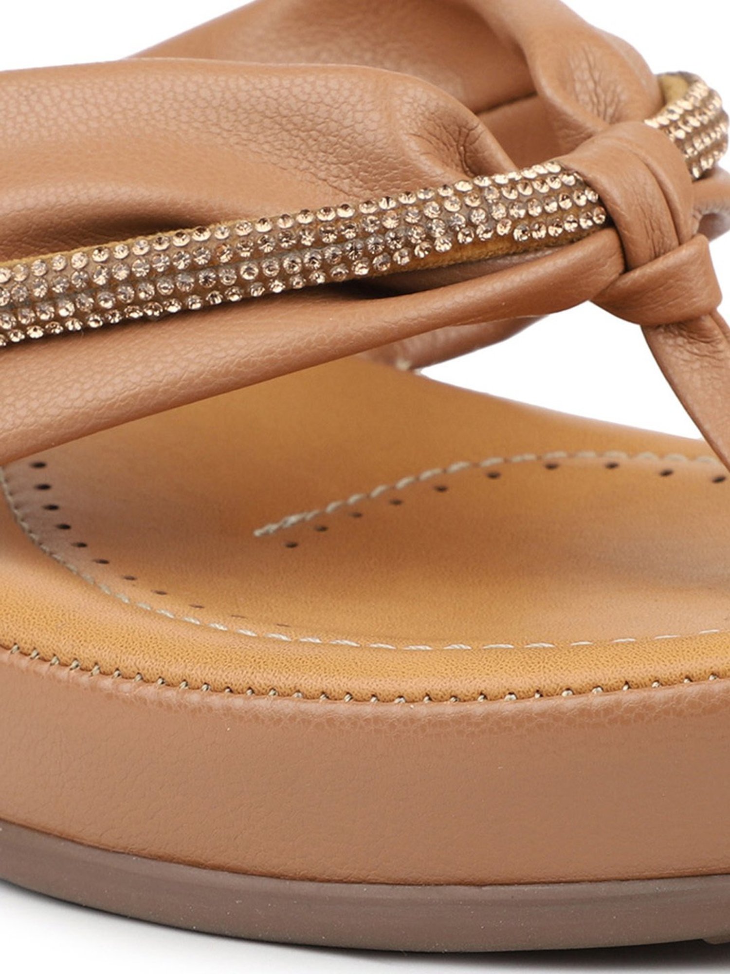 Inc.5 Women's Dark Beige Thong Wedges