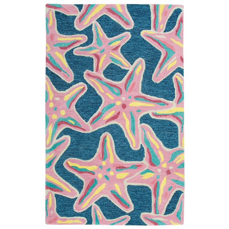 2'6"X4' Tufted Starfish Accent Rug Blue - Rizzy Home
