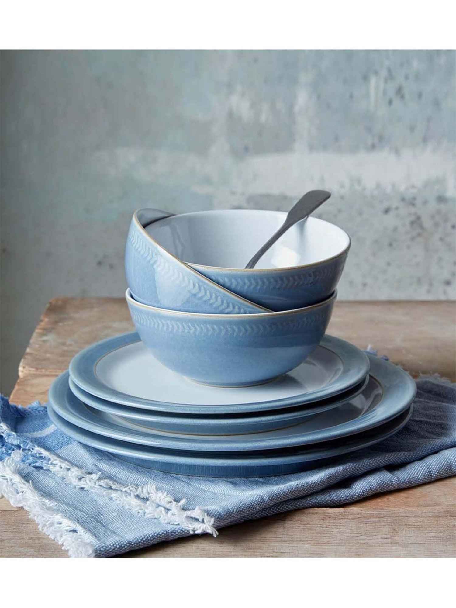 DENBY Natural Denim Blue Stoneware Rice Bowl (480 ml) - Set of 1