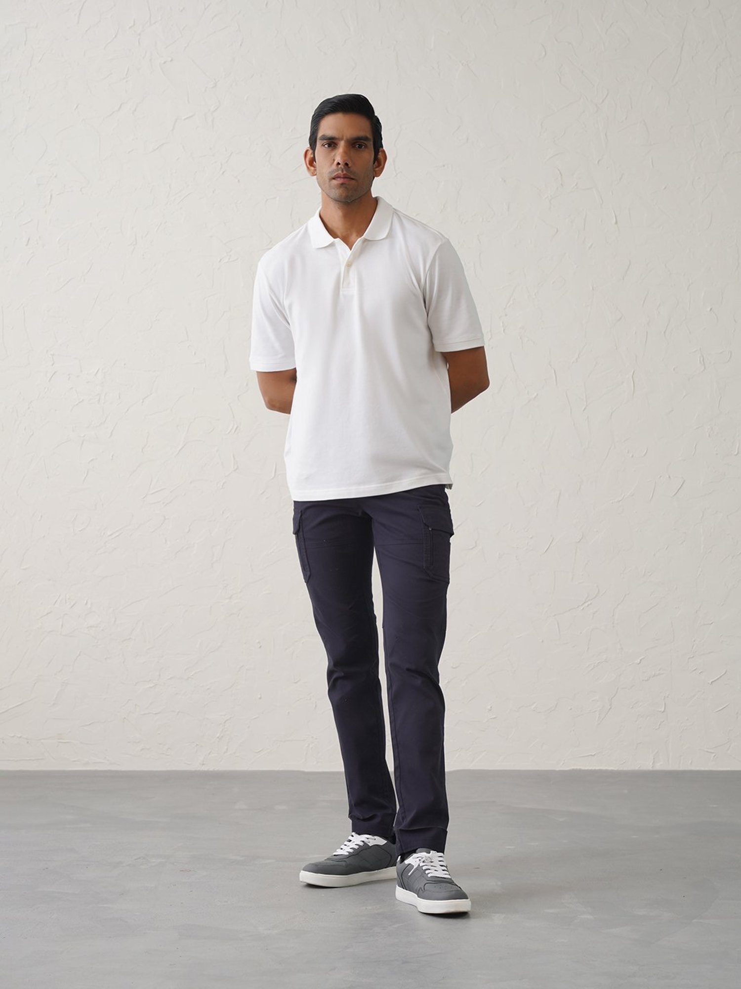 MinusOne Navy Slim Fit Cargos