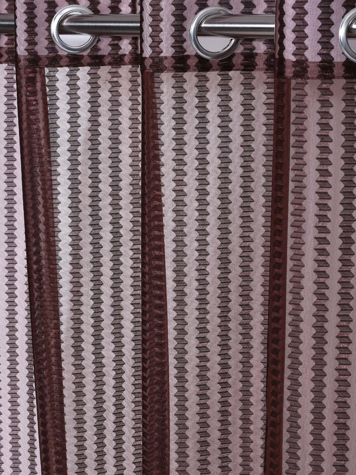 Swayam Cream & Blue Printed Faux Silk Door Curtains - Set of 2