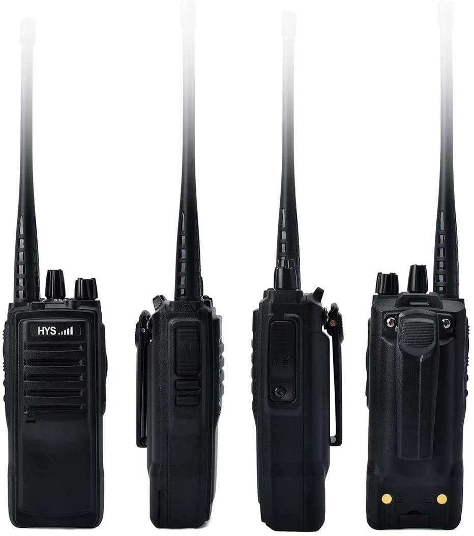 HYS 2 Way Radio 16 Channels with 3800Mah Li-ION Battery Two Way Radio Long Rang Walkie Talkie with G Shape Earpiece and Handheld Speaker Microphone (Packing of 2)