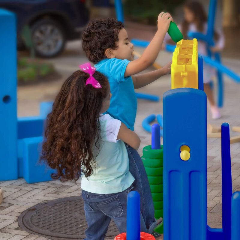 Sunny & Fun Giant 4 in A Row Color Connect - Life Size Indoor & Outdoor Floor Game - Jumbo Rings & Quick-Release Slider - for Yard Lawn or Backyard (4ft wide)