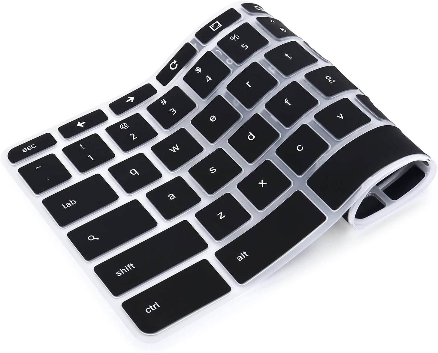 MOSISO Keyboard Cover Skin Compatible with HP 14 inch Chromebook, HP Chromebook 14-db Series, HP Chromebook 14-ca Series, HP Chromebook 14-ak Series, HP Chromebook 14 G2 G3 G4 G5 Laptop, Black