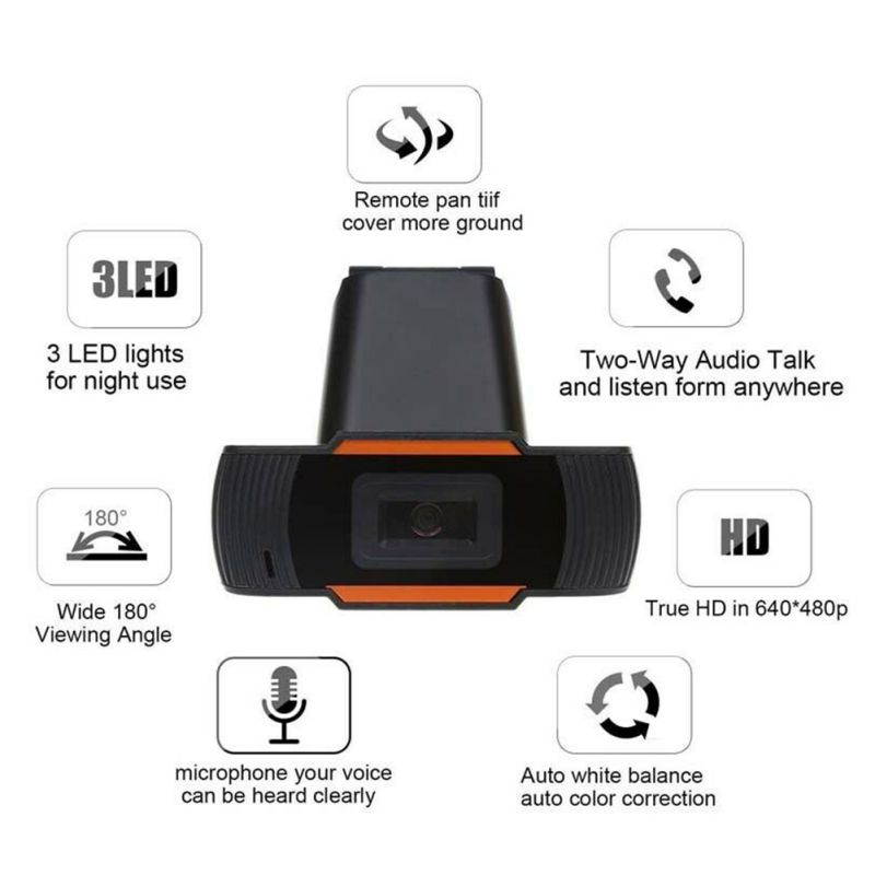 HD Webcam 1080p 30 Degrees Rotatable USB 2.0 Camera Rotatable Video Recording Web Camera With Microphone For PC Laptop Desktop Video
