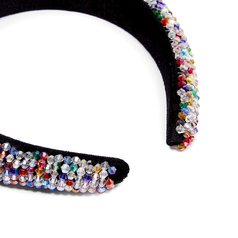 Glamlily Wide Women's Headbands, Beaded Rhinestone Hair Accessories, 6 x 6.5 x 1.5 in