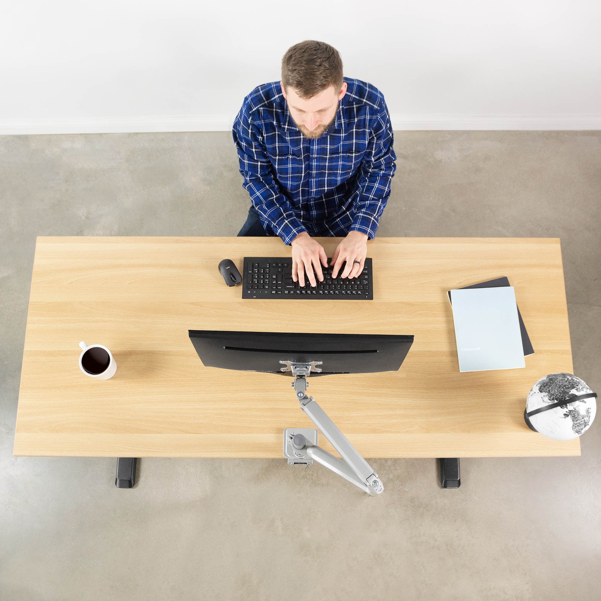 VIVO Silver Aluminum Single Monitor Arm Desk Mount Stand with Pneumatic Spring | Holds 17" to 32" Screens (STAND-V101SV)