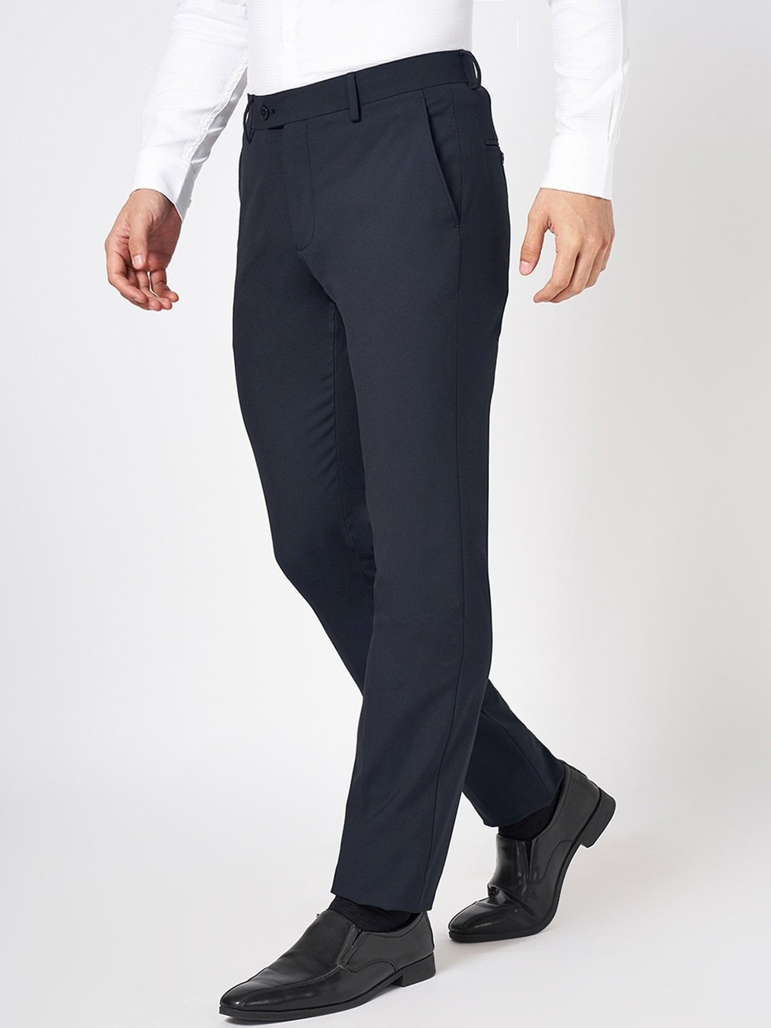 Peregrine By Pantaloons Navy Slim Fit Trousers