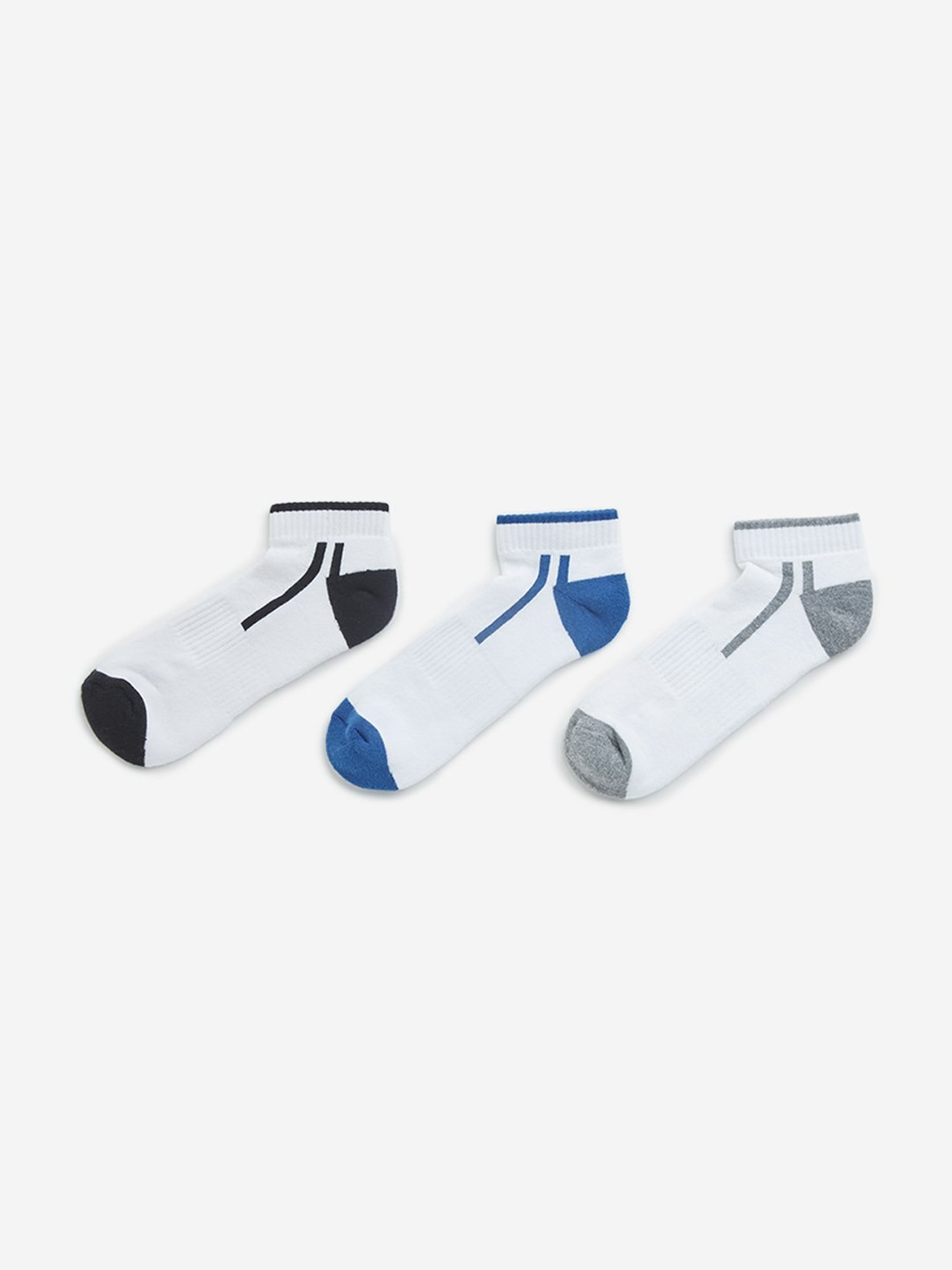 WES Lounge by Westside White Striped Socks - Pack of 3