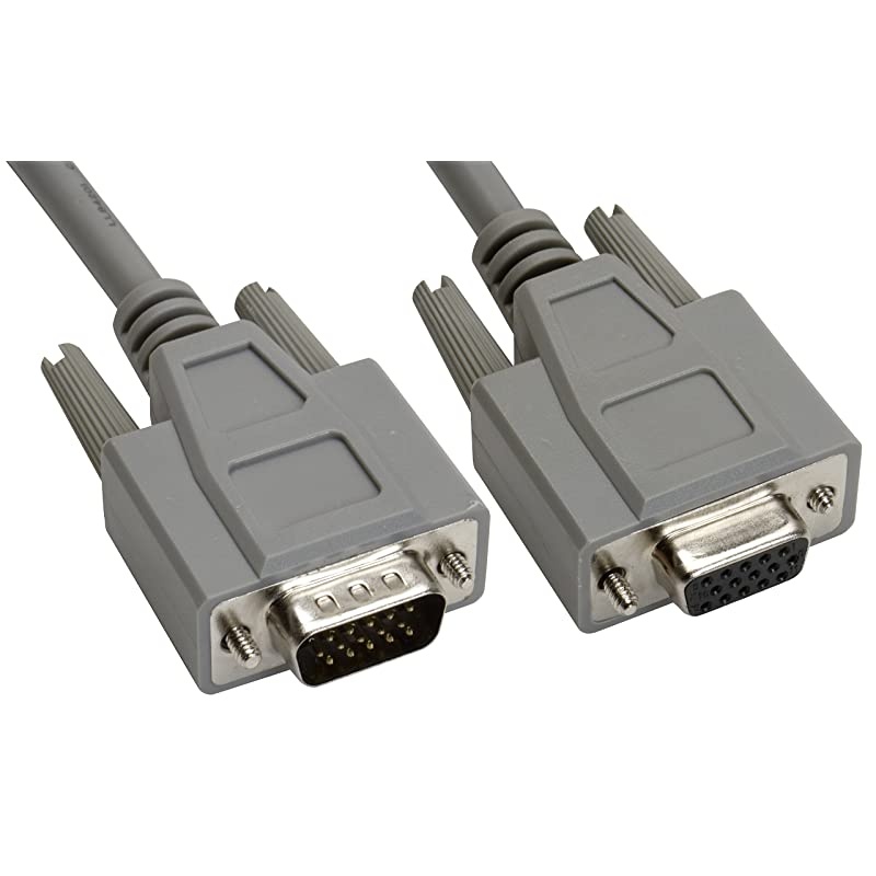 CS-DSDHD15MF0-010 15-Pin HD15 Deluxe D-Sub Cable, Shielded, Male/Female, 10', Gray