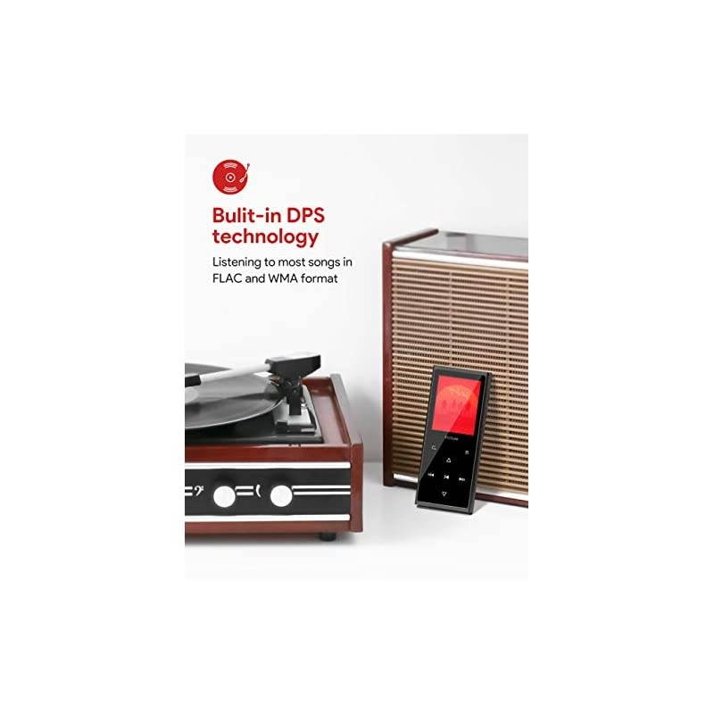 MP3 Player 16GB Bluetooth Digital Music Player with FM Radio Voice Recorder Speaker HiFi Lossless Sound Quality Pedometer Wired Earphone Support up to 128GB