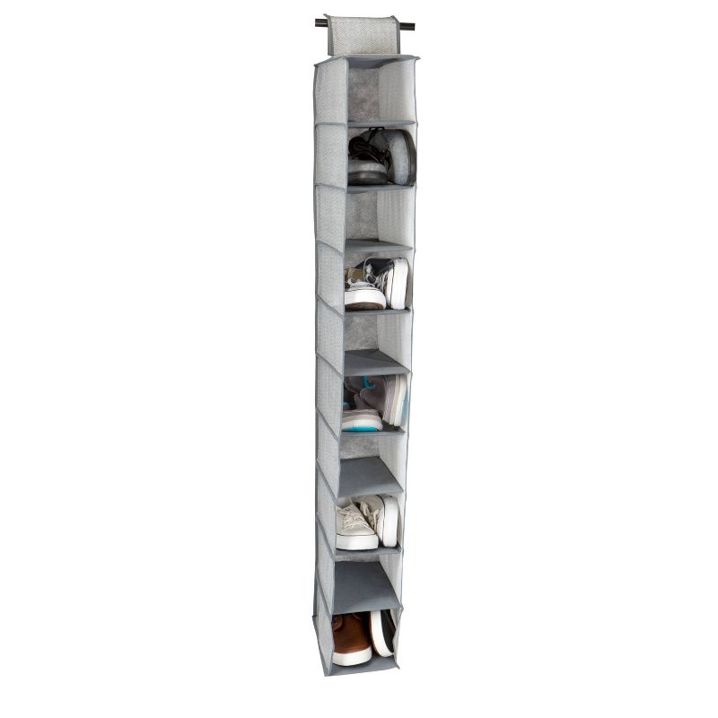 Simplify 10 Shelf Shoe Organizer Gray