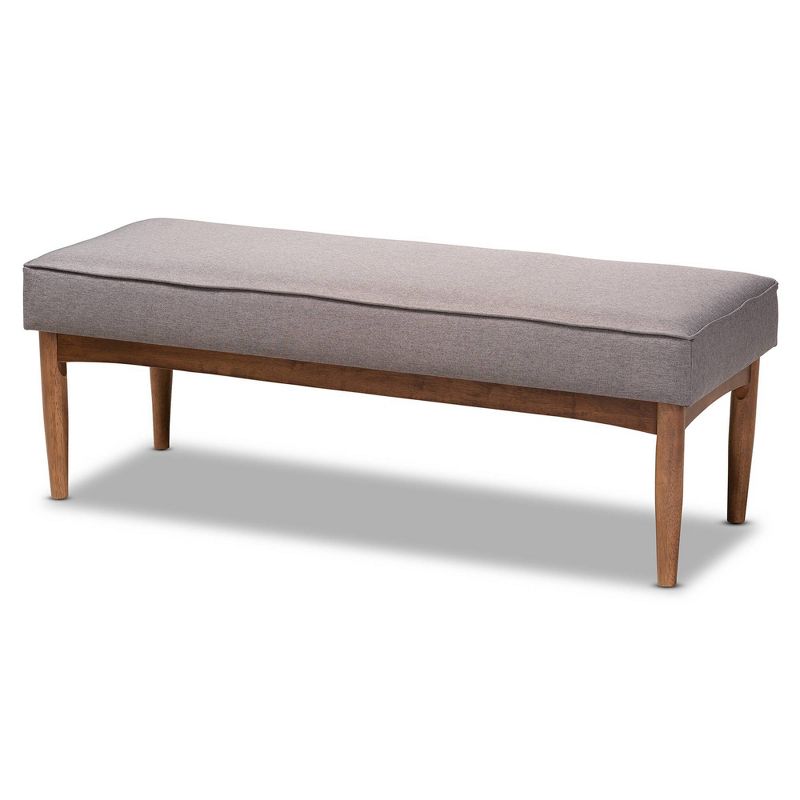 5pc Riordan Fabric Upholstered and Wood Dining Nook Set Gray/Walnut Brown - Baxton Studio