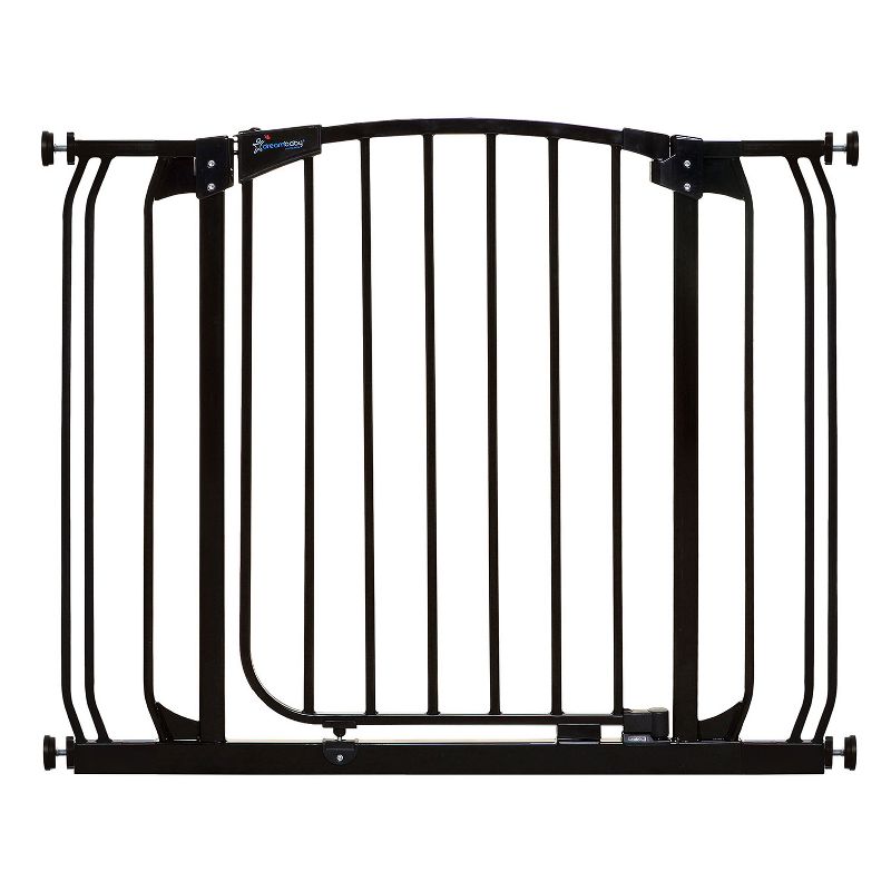 Dreambaby L778B Chelsea 28-39 Inch Wide Auto-Close Baby & Pet Wall to Wall Safety Gate with Stay Open Feature for Doors, Stairs, and Hallways, Black