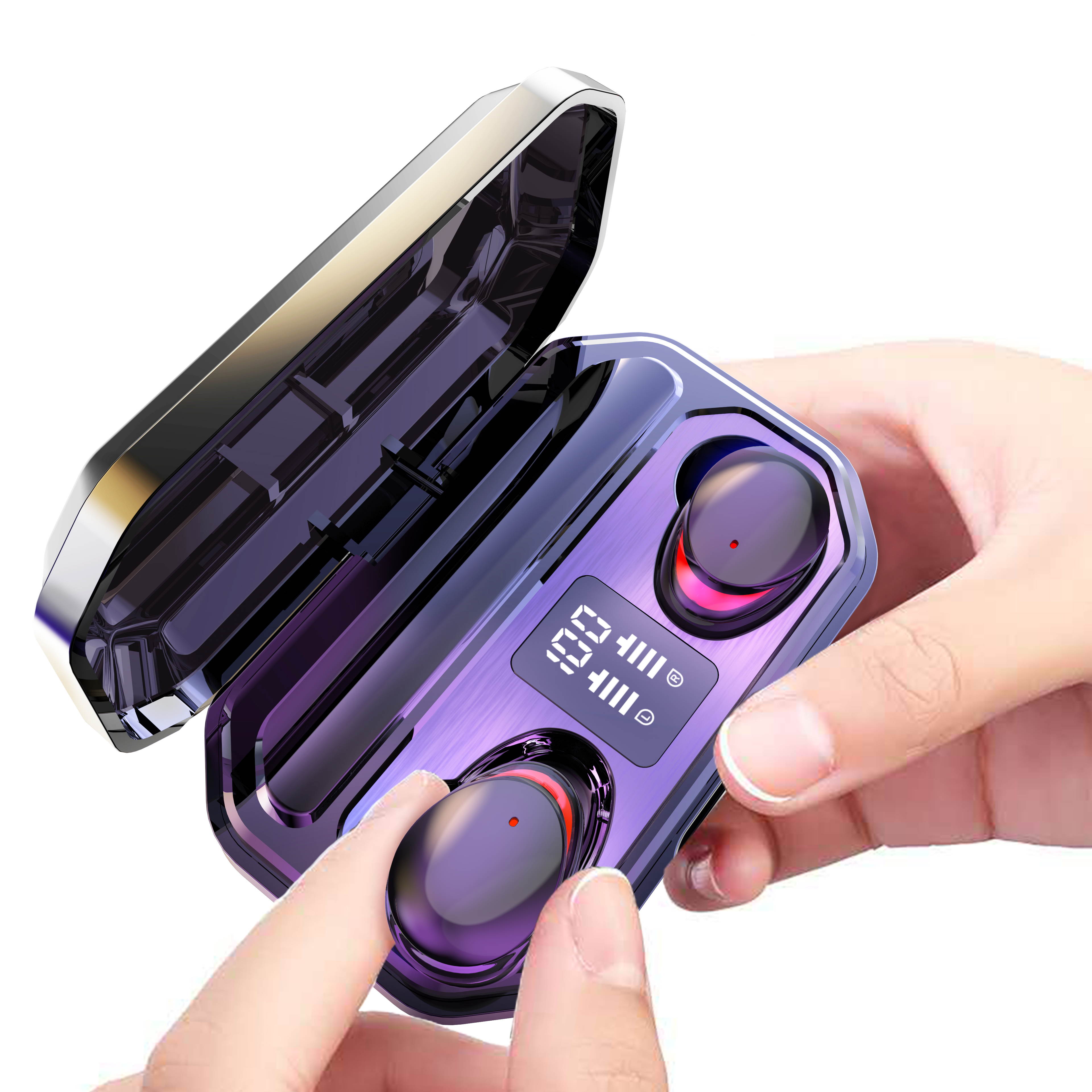 CASUNG True Wireless Earbuds TWS Bluetooth5.0 Headphones Touch Control Bluetooth Headphones in-Ear Stereo Earphones with Charging Case 9D HiFi Headsets Wireless Earphones with Built-in Mic Sports Work