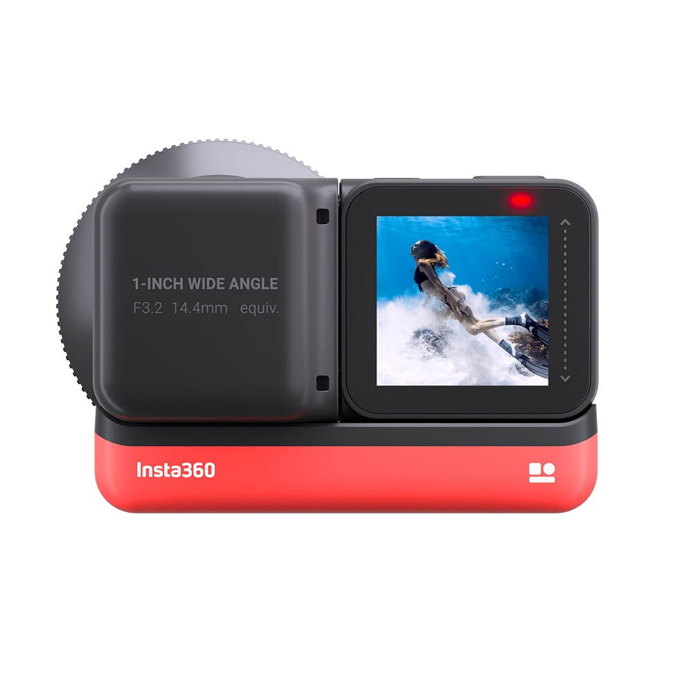 Insta360 ONE R 1-INCH EDITION Anti-shake Sports Action Camera 5.3K 30fps 1-Inch Sensor Wide Angle Lens 5M Body Waterproof Supports FlowState Stabilization Hyperlapse Voice Control Slow Motion Night