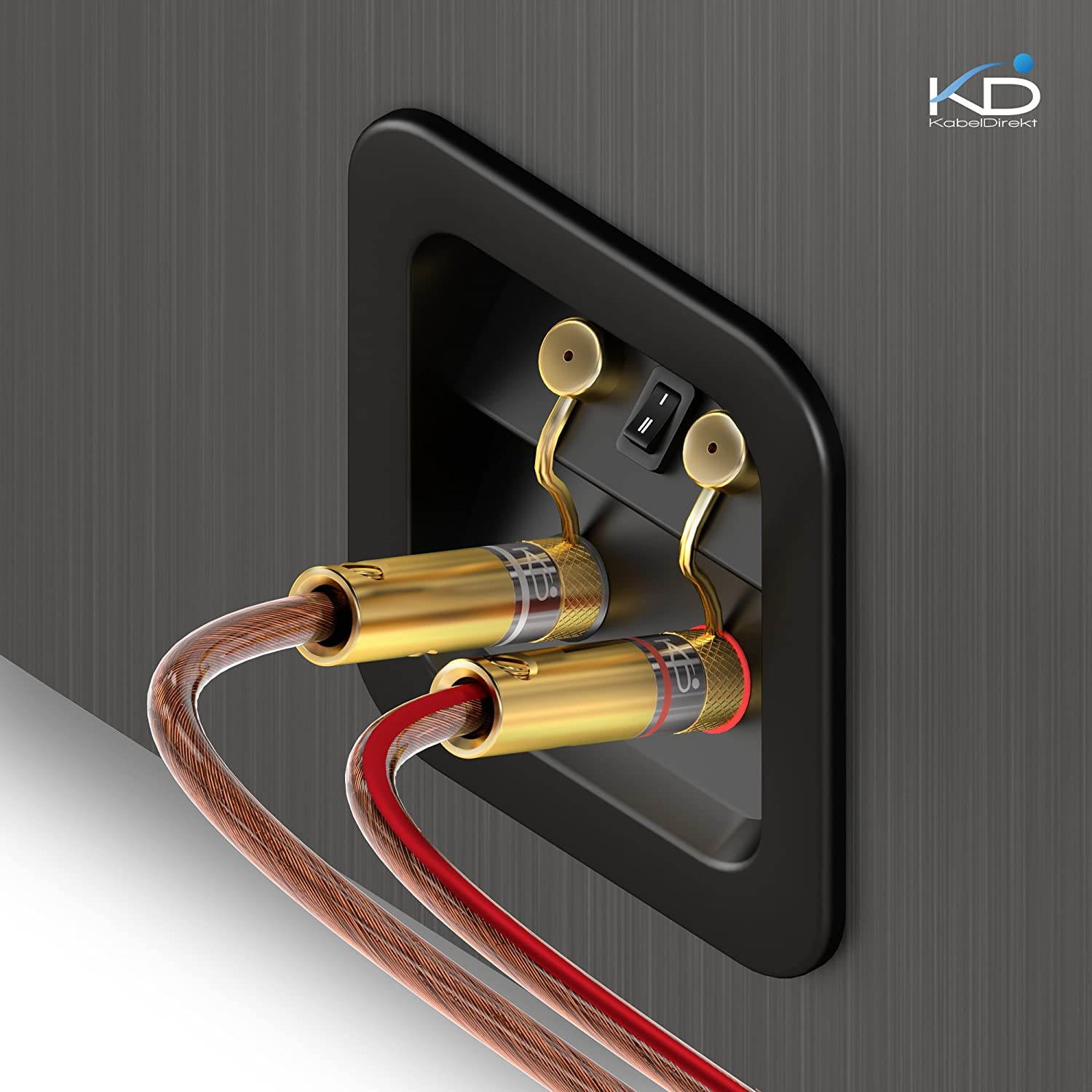 KabelDirekt Banana Plug &ndash; 11-16 AWG, Connector (5 Pair), 24K Gold-Plated, Screwable, Suitable for Flexible Connection of the Cable to Hi-Fi Boxes, Amplifiers, AV Receivers and Sound Systems