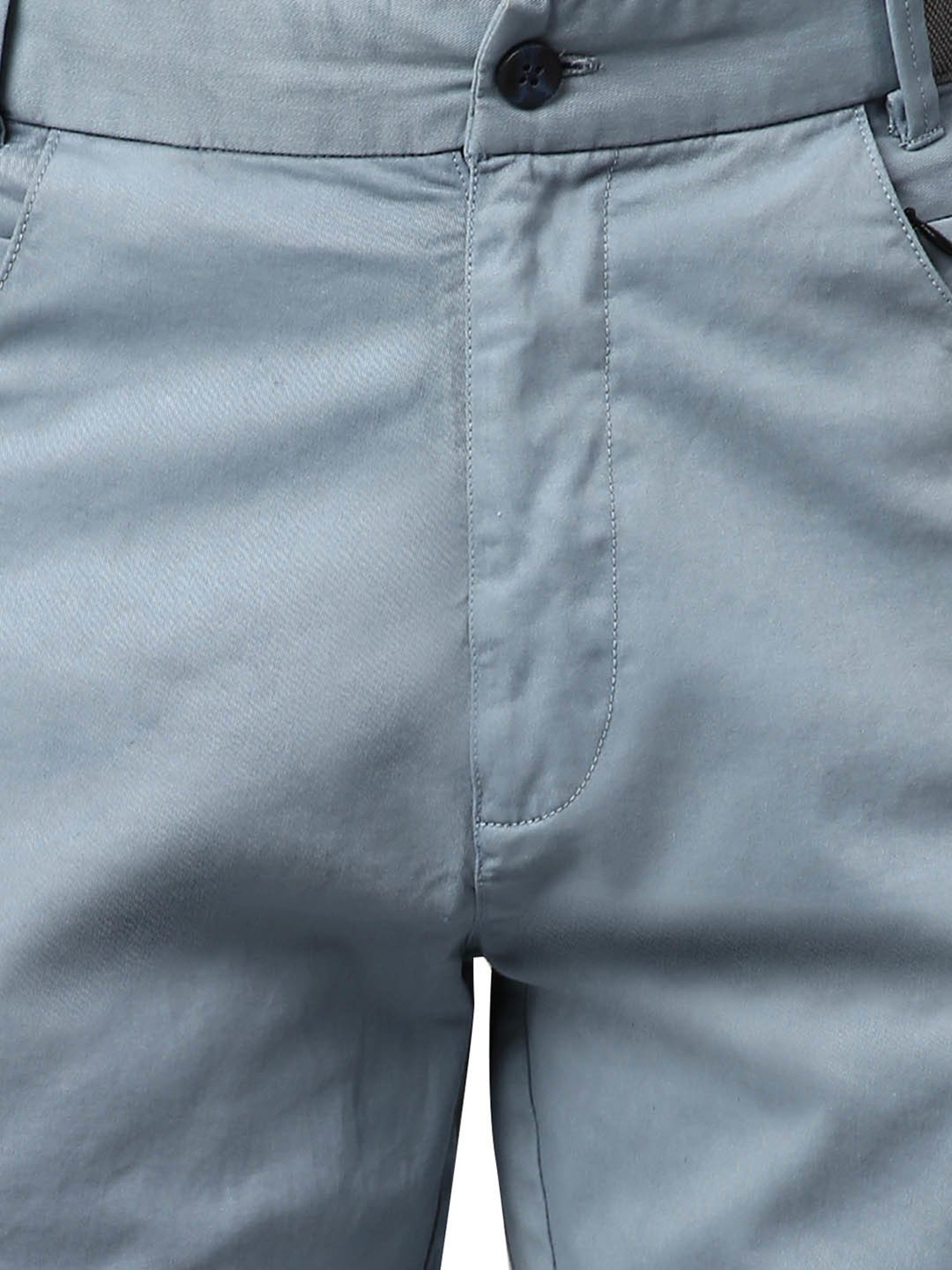 Slowave Light Blue Regular Fit Shorts