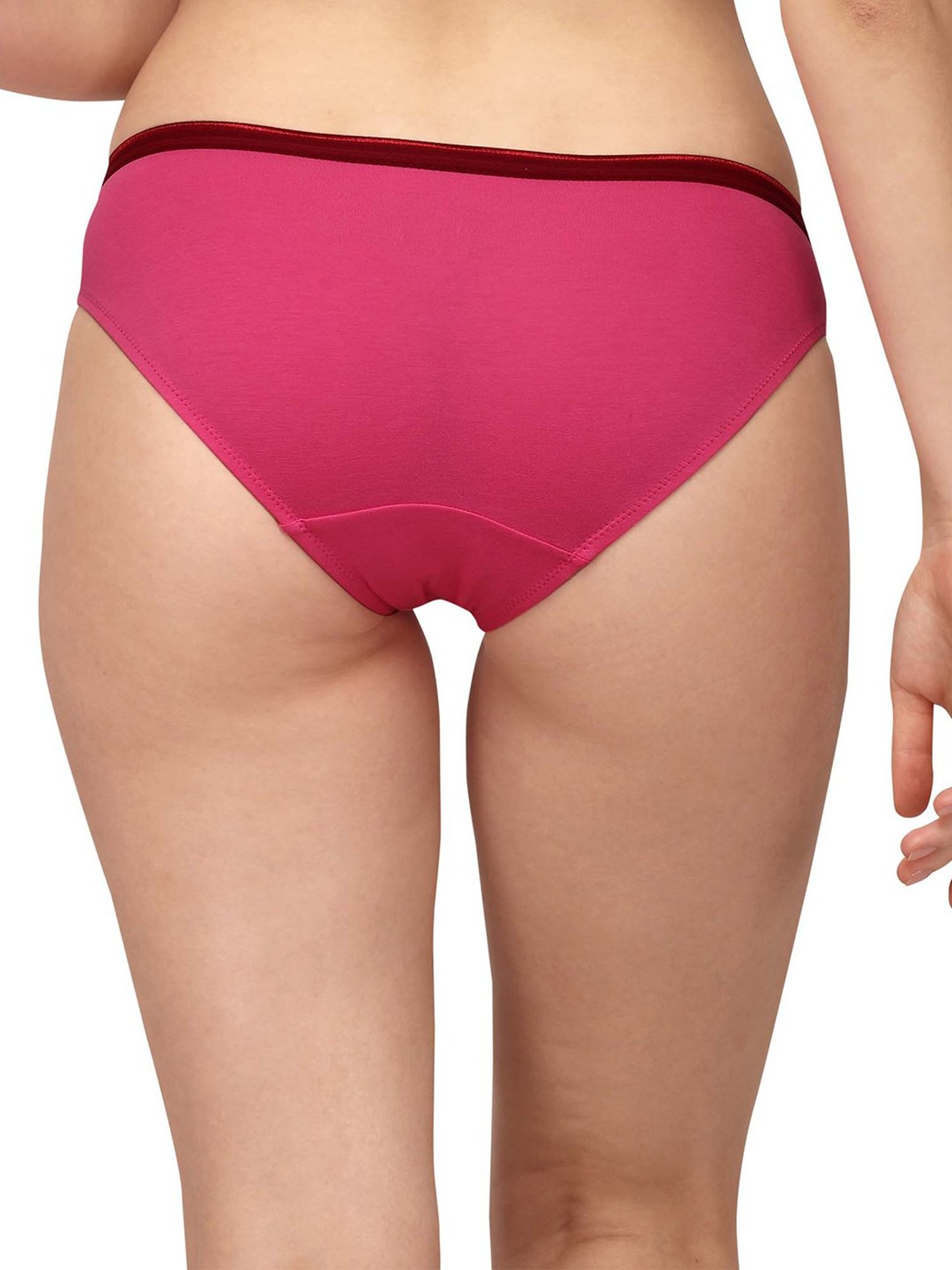 Soie Maroon & White Printed Bikini Panty - Pack of 3