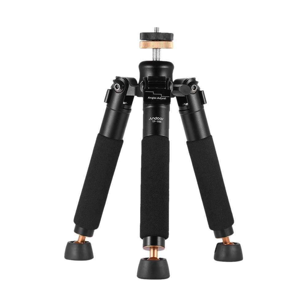 Andoer TP-166 Portable Tabletop Desktop Macro Mini Aluminum Alloy Tripod Unipod Monopod Stand Support Holder Stabilizer for Camera