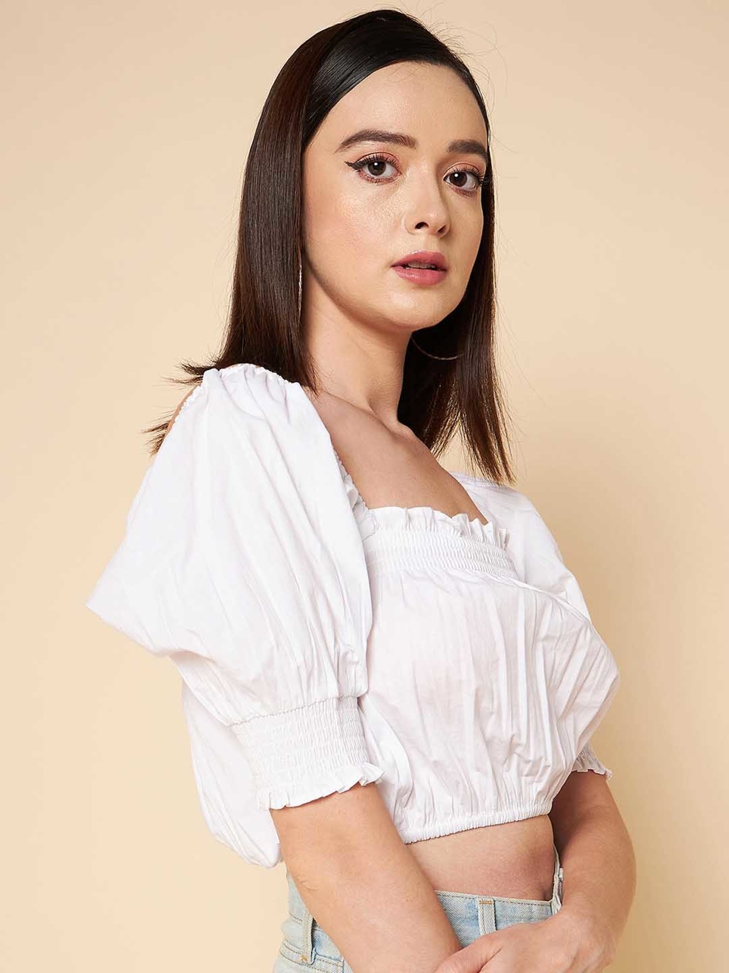 High Star White Crop Top