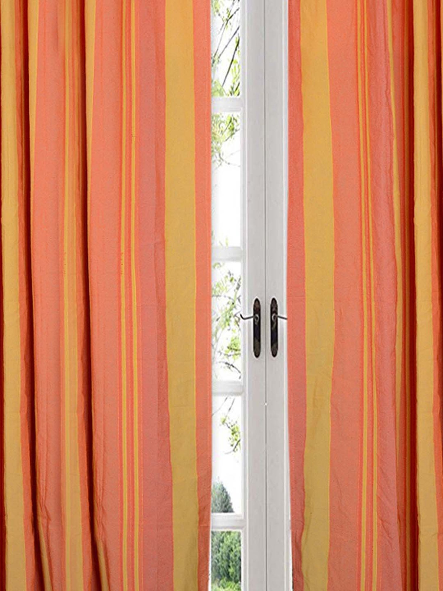 Swayam Brown Paisley J&B Blackout Eyelet Door Curtain - Single Piece (7 Ft)