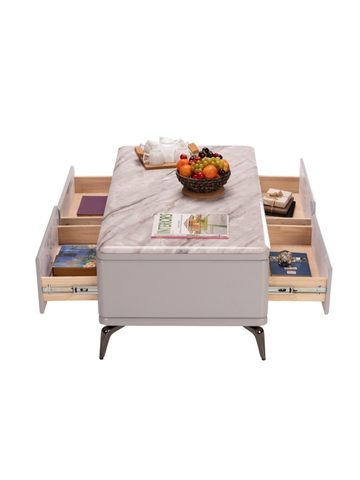 Durian Thompson Smoke Grey Marble Coffee Table