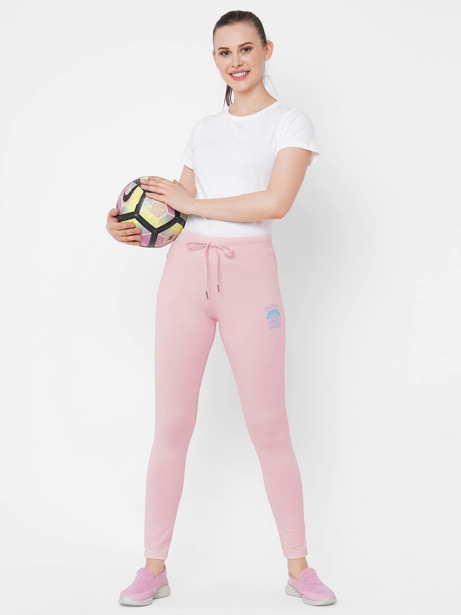 Sweet Dreams Soft Pink High Rise Casual Track Pants