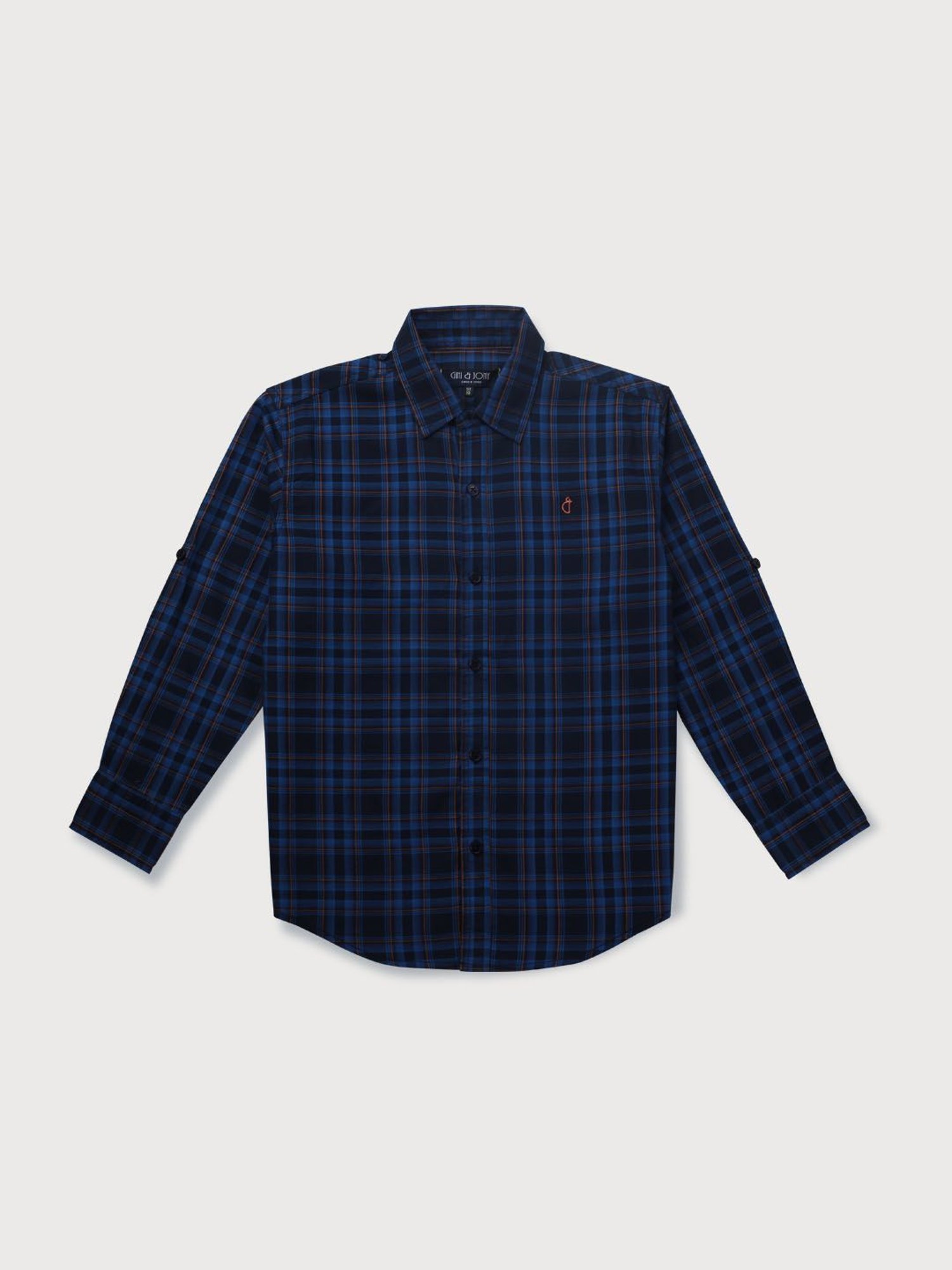Gini & Jony Kids Navy Checks Full Sleeves Shirt