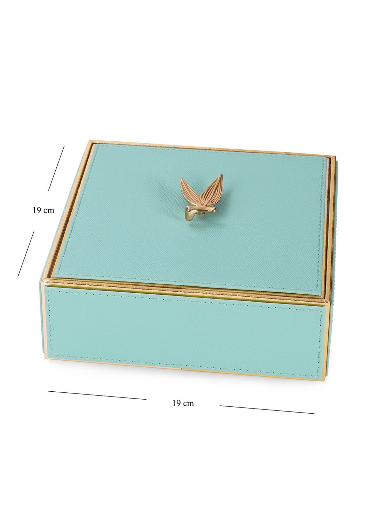 Pure Home and Living Blue Leather Storage Boxes