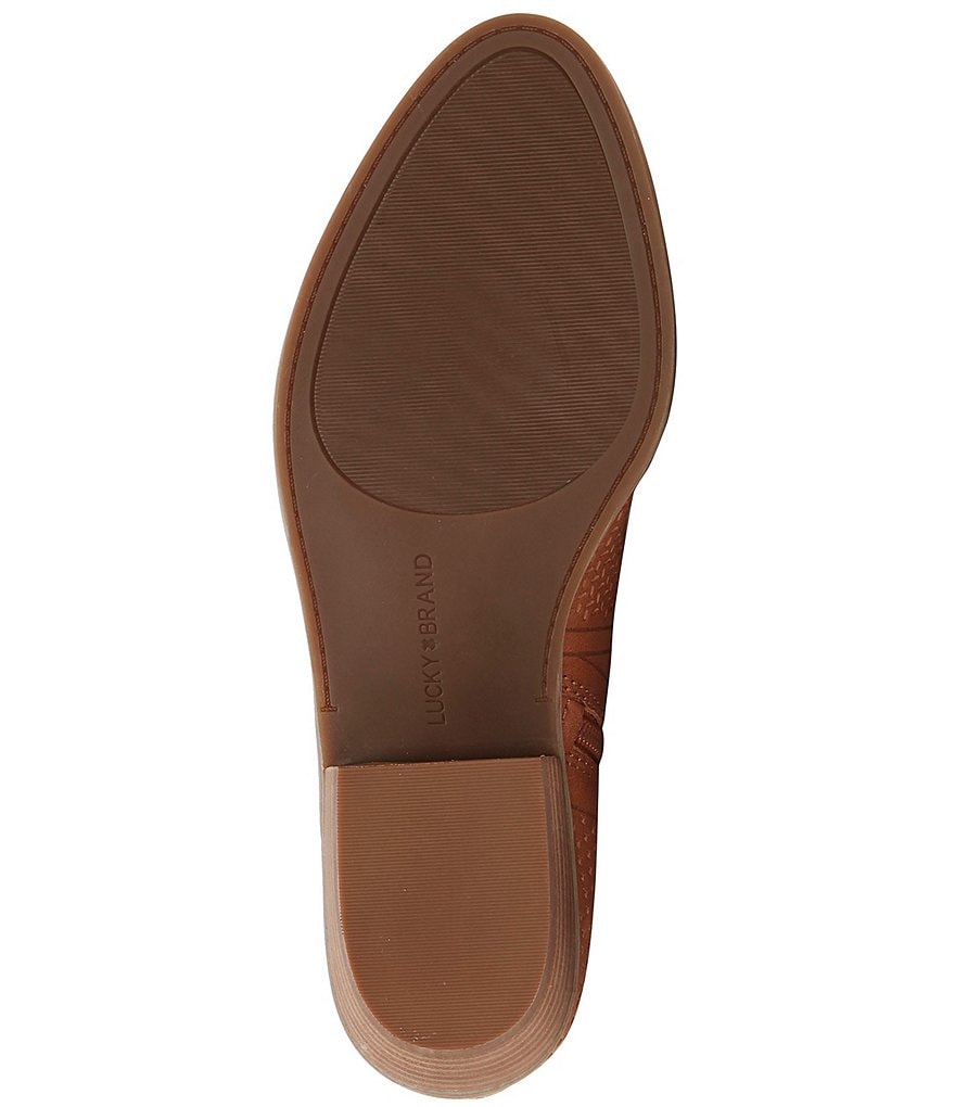 Lucky Brand Feyan Perforated Leather Block Heel Booties