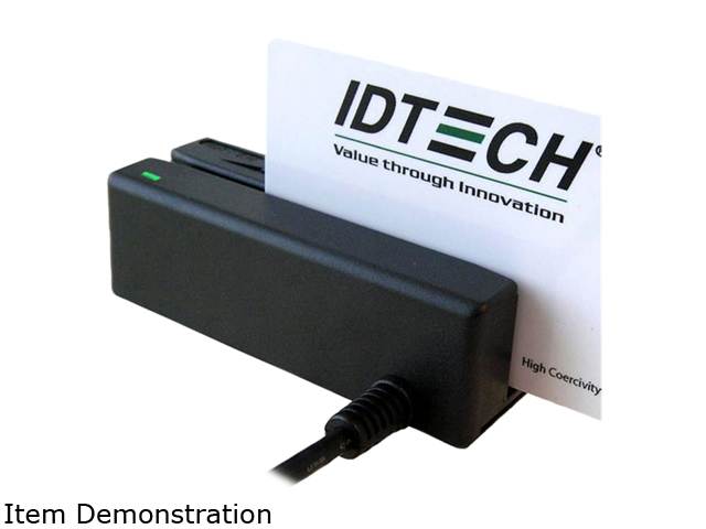 ID TECH IDMB-335112B MiniMag II Card Reader (Black) &ndash; USB HID, Track 1, 2