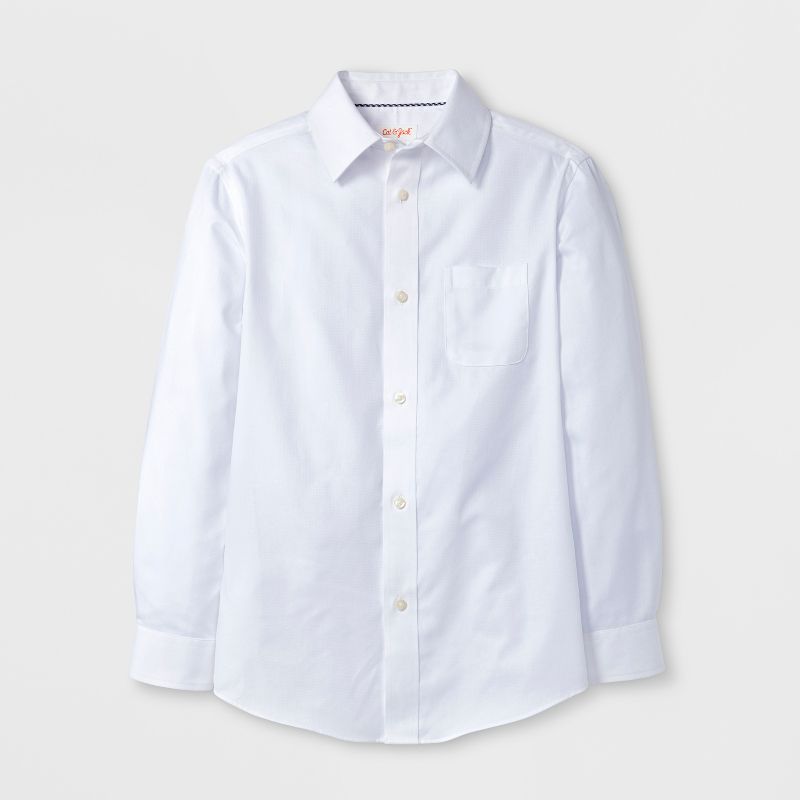 Boys' Long Sleeve Button-Down Shirt - Cat & Jack™ White XXL