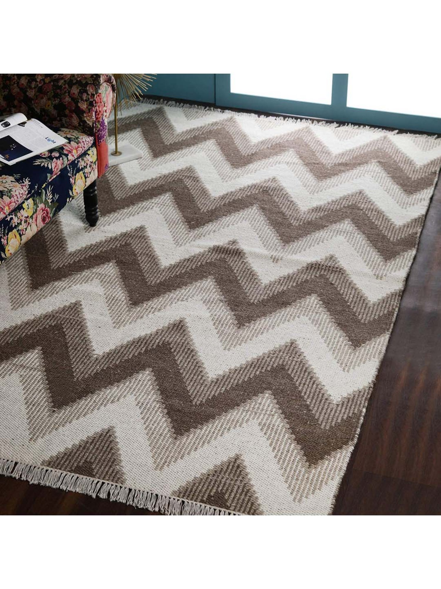 Pequra Beige & Brown Wool XL Carpet - Set of 1