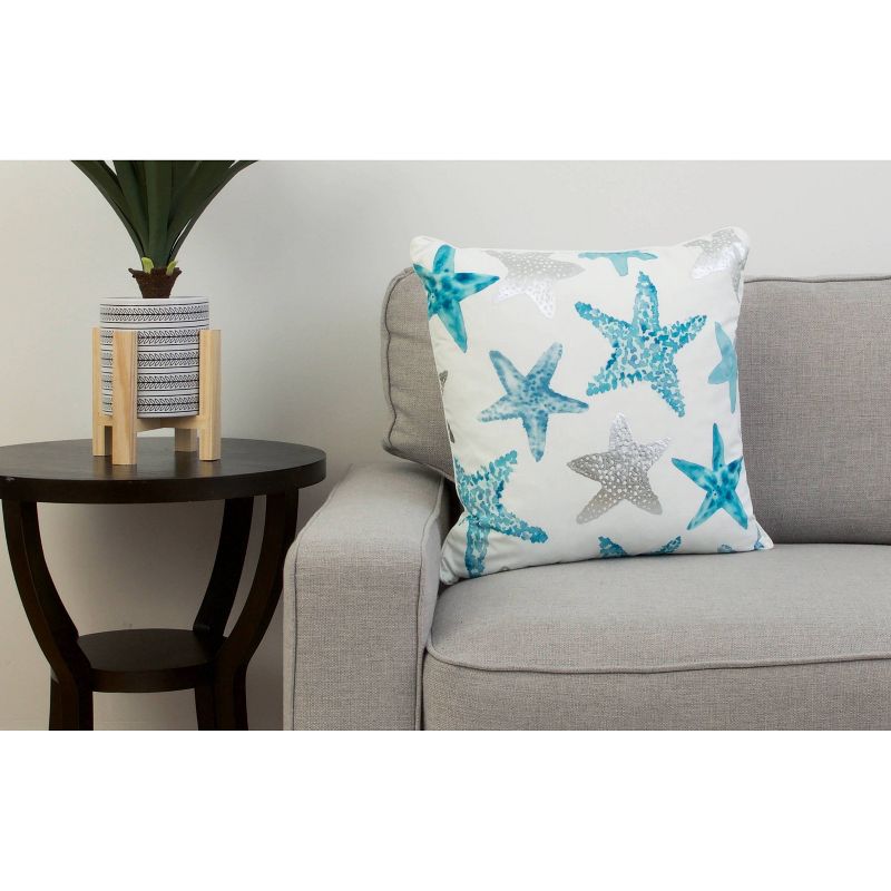 Décor Therapy 20"x20" Todrina Starfish Throw Pillow White/Blue