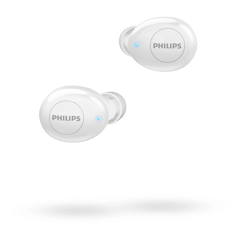 Philips True Wireless Earbuds T2205, Bluetooth 5.1, Voice Assistant, IPX4 Splash Resistant, with Microphone, Up to 12 Hours (4 + 8) of Playtime, White (TAT2205WT)