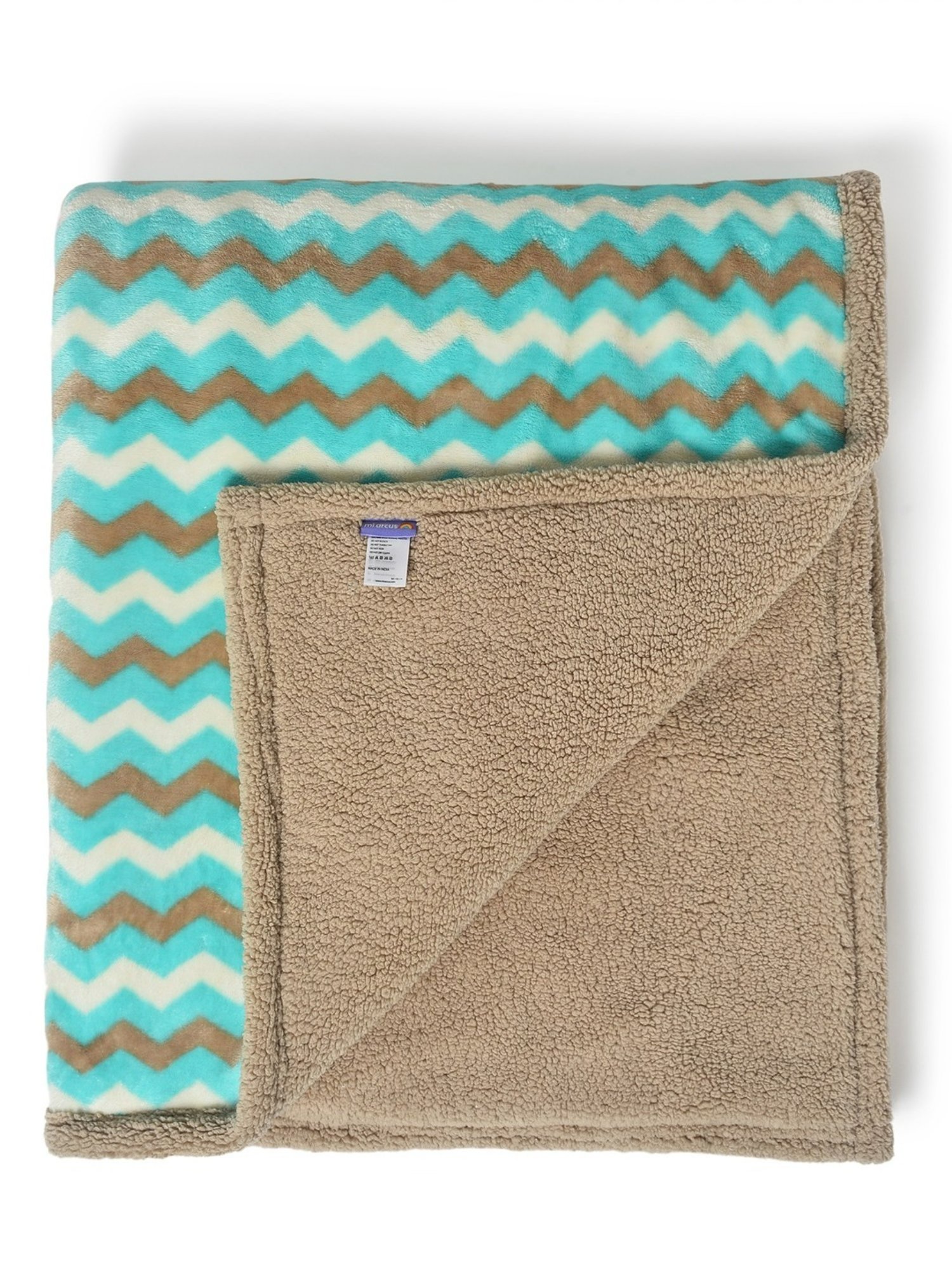 MiArcus Chevron Green 150 TC Polyester Blanket for Kids