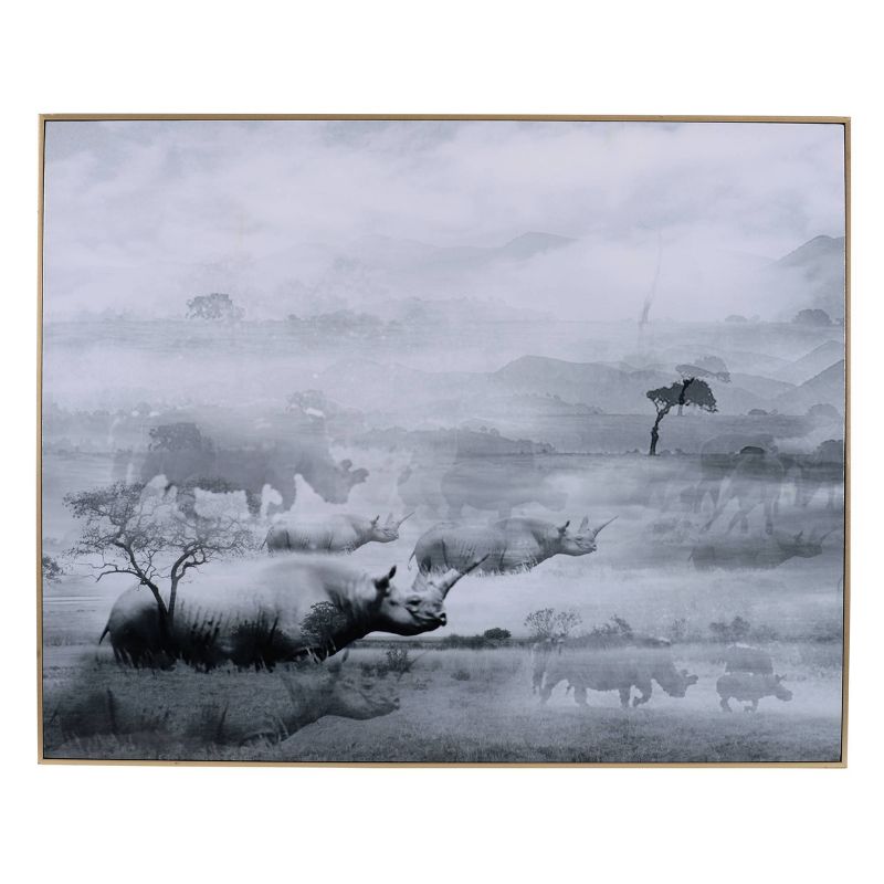 Foggy Waterscape Print with Frame White/Black - A&B Home