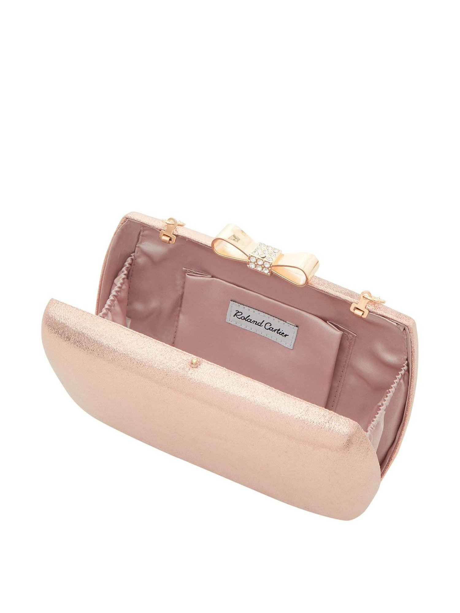 Dune London Rose Gold Cotton Minaudiere Clutch