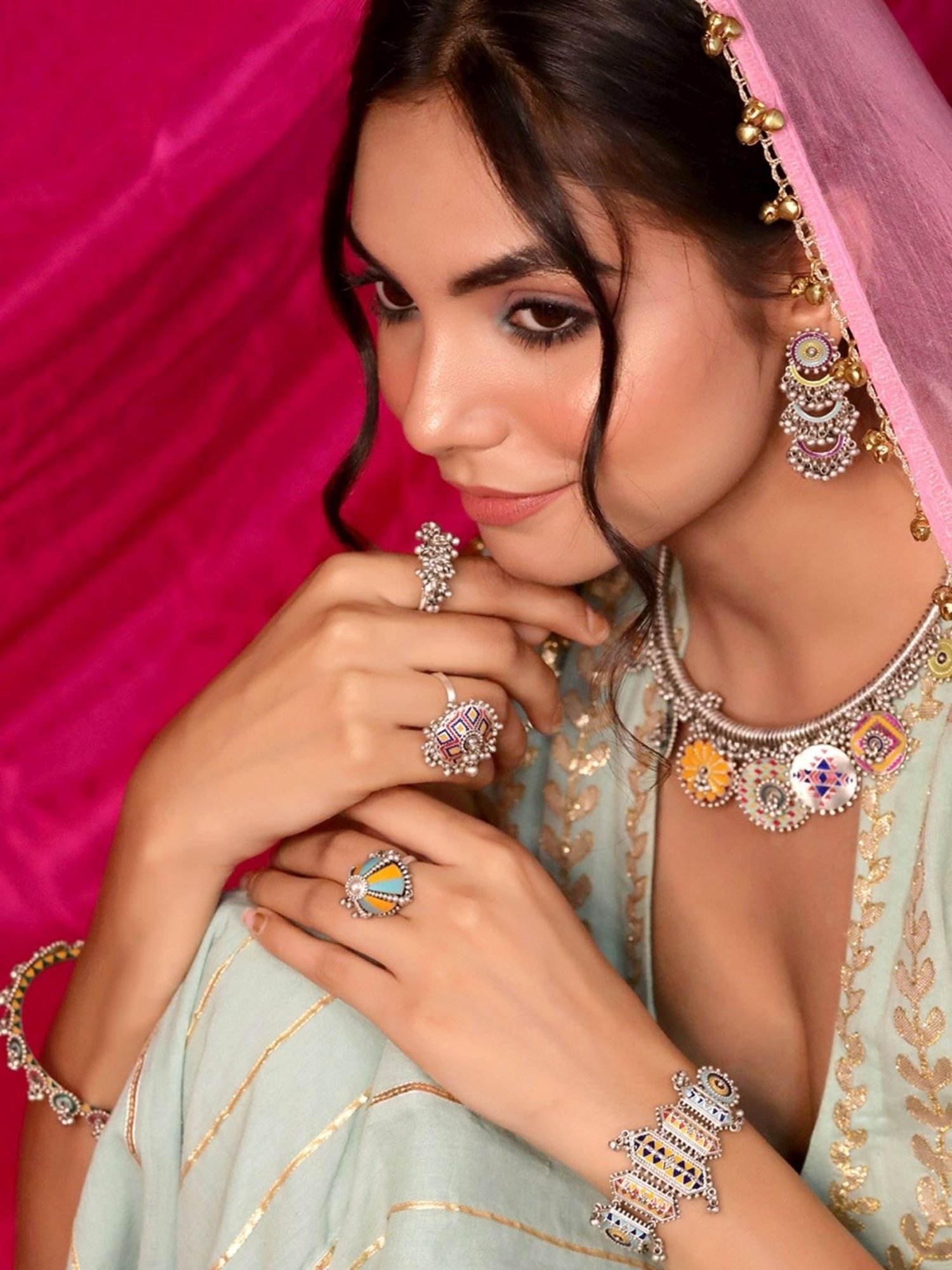 Tribe Amrapali 92.5 Sterling Silver Gowri Ghungroo Dangler for Women